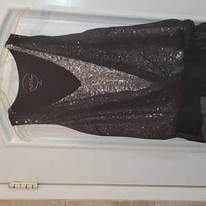 Black and silver sequin tank top